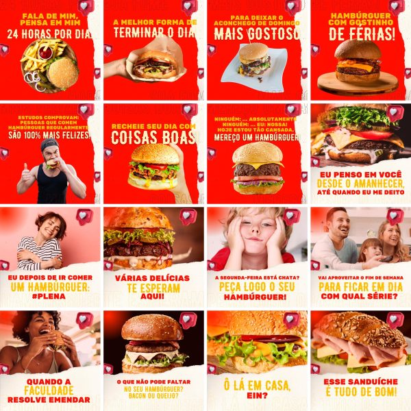 Pack Canva Hamburgueria 200 Modelos Editáveis+ Legendas - Imagem 4