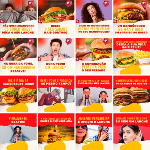 Pack Canva Hamburgueria 200 Modelos Editáveis+ Legendas - Imagem 5