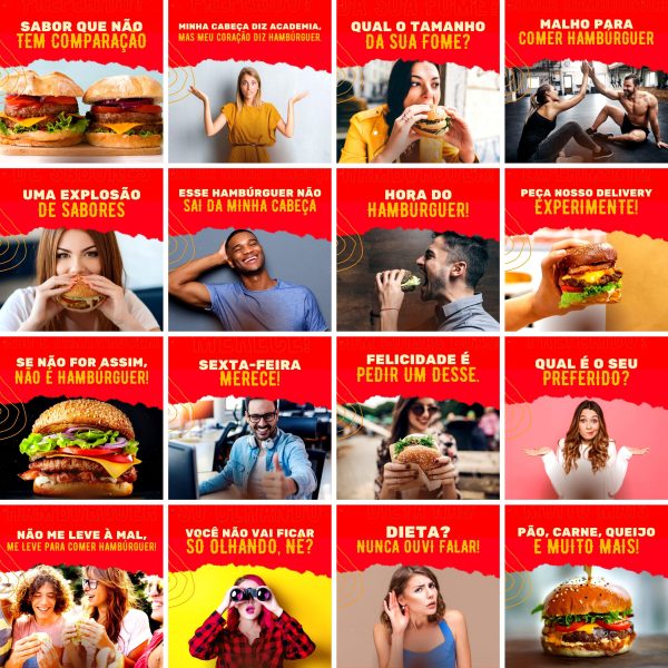Pack Canva Hamburgueria 200 Modelos Editáveis+ Legendas - Imagem 6