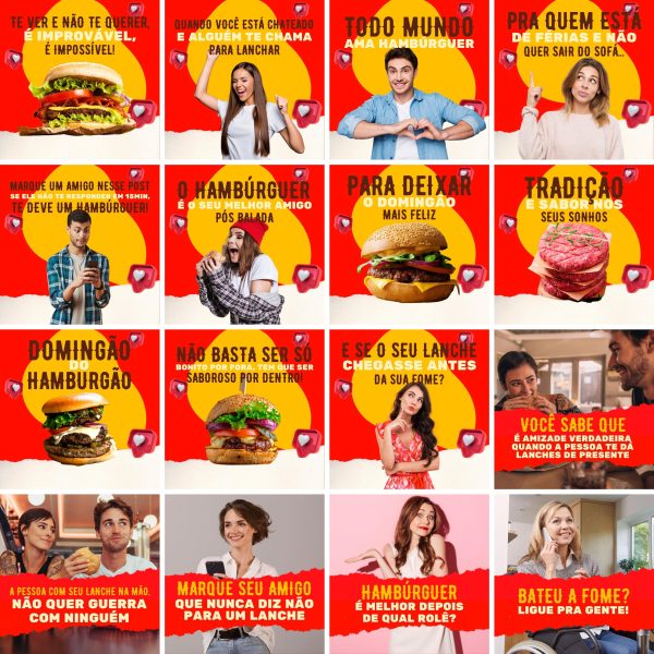 Pack Canva Hamburgueria 200 Modelos Editáveis+ Legendas - Imagem 7