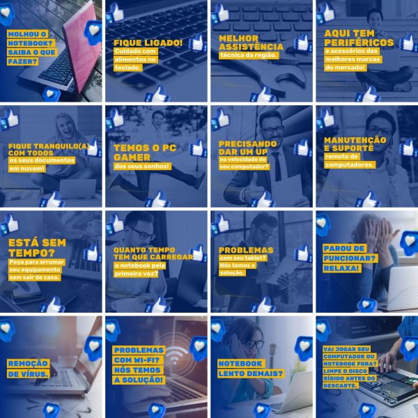 Pack Canva Manutenção de Computadores 200 Modelos Editáveis+ Legendas - Imagem 5