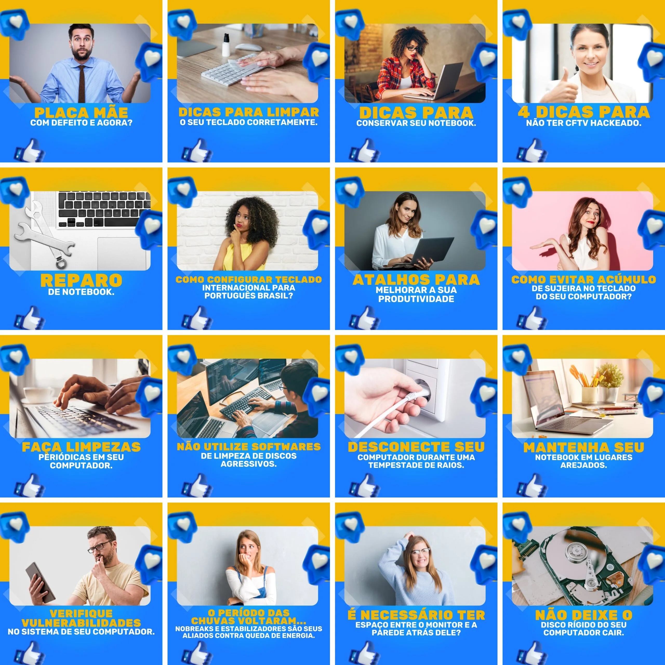 Pack Canva Manutenção de Computadores 200 Modelos Editáveis+ Legendas - Imagem 6