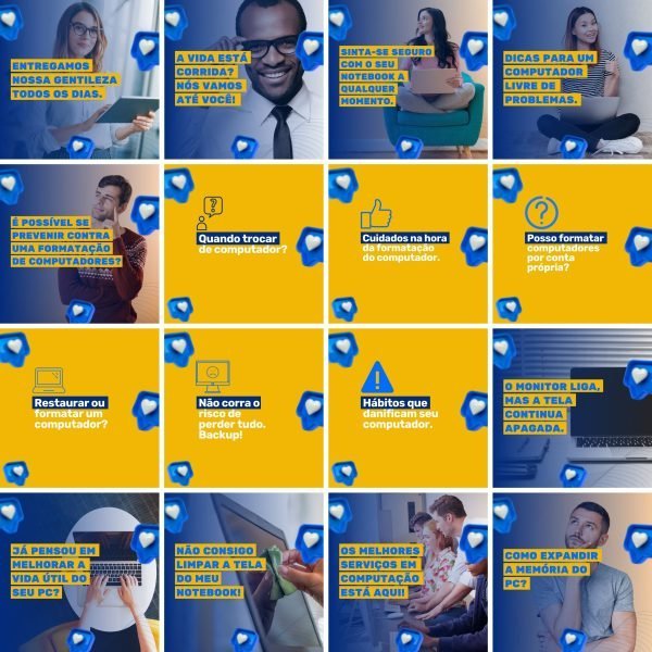 Pack Canva Manutenção de Computadores 200 Modelos Editáveis+ Legendas - Imagem 7