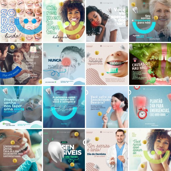 Pack Canva Dentista Odonto 90 Modelos Editáveis+ Bônus - Imagem 2