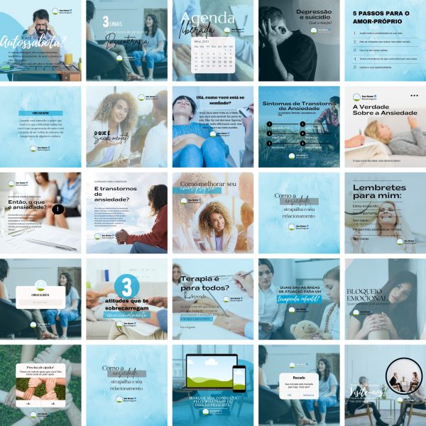 Pack Canva Psicologo Psicoologia 25 Modelos Editáveis+ Bônus