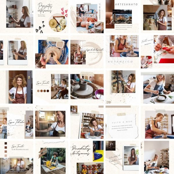 Pack Canva Artesanato Artesão 25 Modelos Editáveis+ Bônus