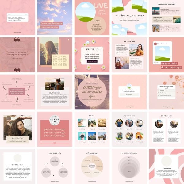 Pack Canva Feed Post Instagram 1.0 100 Modelos Editáveis+ Bônus - Imagem 2