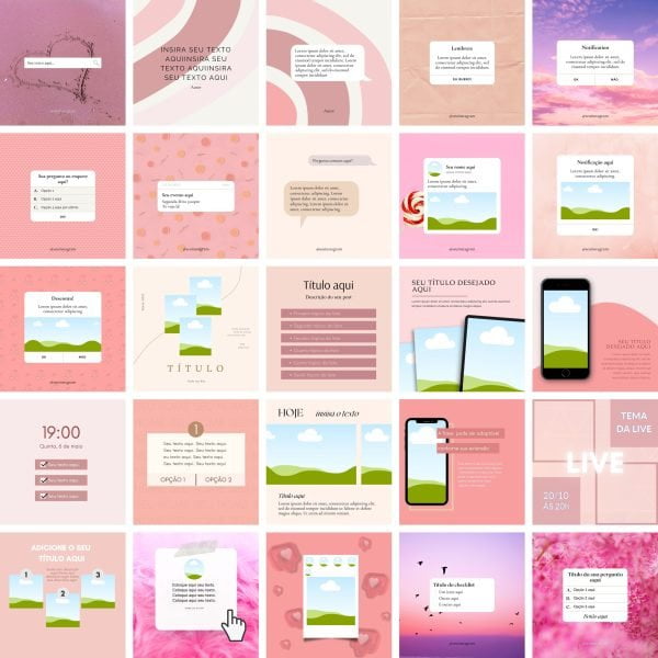 Pack Canva Feed Post Instagram 1.0 100 Modelos Editáveis+ Bônus - Imagem 3