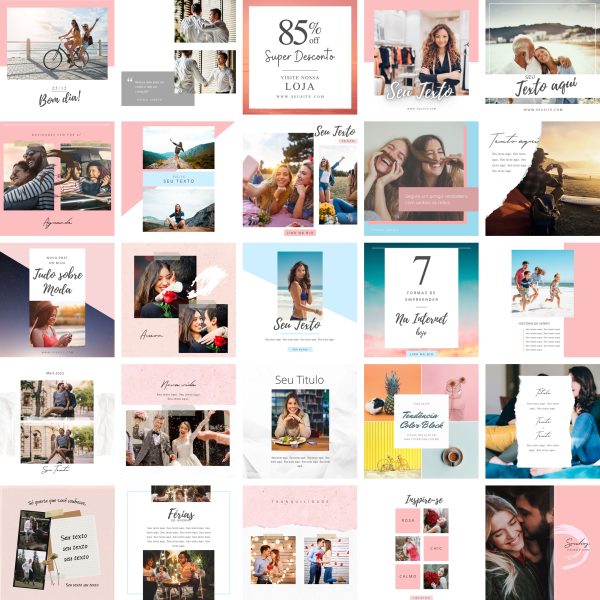Pack Canva Feed Post Instagram 2.0 100 Modelos Editáveis+ Bônus - Imagem 2