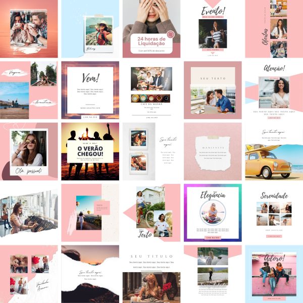 Pack Canva Feed Post Instagram 2.0 100 Modelos Editáveis+ Bônus - Imagem 3