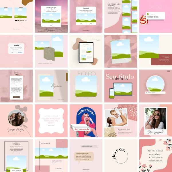 Pack Canva Feed Post Instagram 3.0 100 Modelos Editáveis+ Bônus - Imagem 2