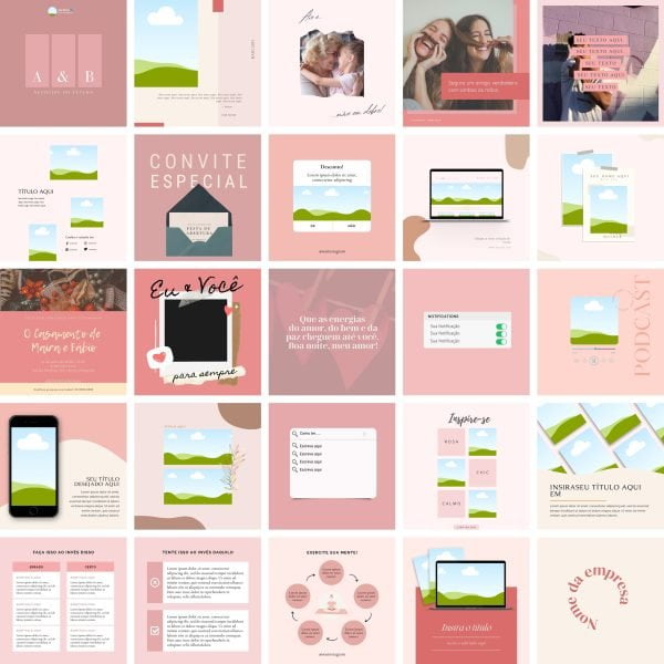 Pack Canva Feed Post Instagram 3.0 100 Modelos Editáveis+ Bônus - Imagem 3