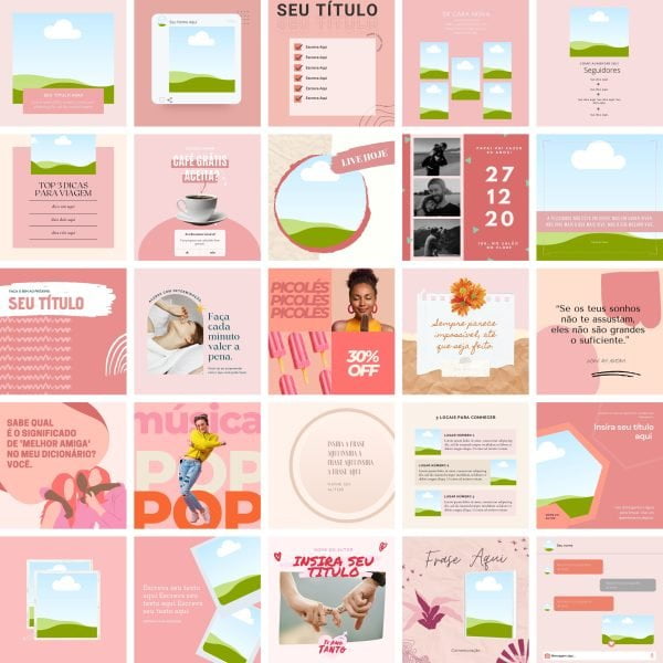 Pack Canva Feed Post Instagram 3.0 100 Modelos Editáveis+ Bônus - Imagem 4
