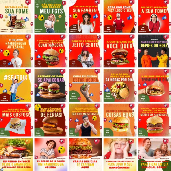 Pack Canva Hamburgueria 3.0 100 Modelos Editáveis+ Bônus - Imagem 2