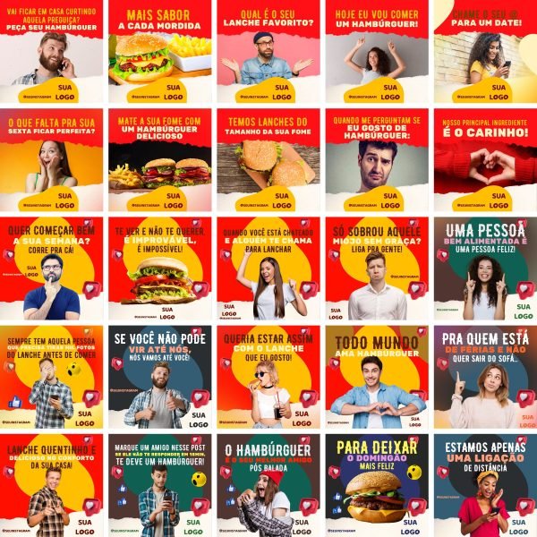 Pack Canva Hamburgueria 3.0 100 Modelos Editáveis+ Bônus - Imagem 3