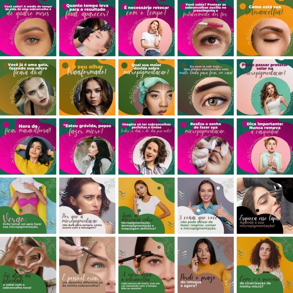 Pack Canva Micropigmentação 3.0 100 Modelos Editáveis+ Bônus - Imagem 2