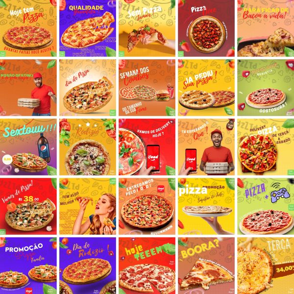 Pack Canva Pizzaria Pizza 3.0 50 Modelos Editáveis+ Bônus