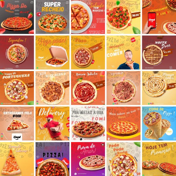 Pack Canva Pizzaria Pizza 3.0 50 Modelos Editáveis+ Bônus - Imagem 2