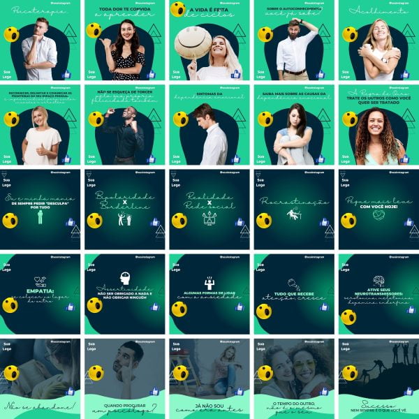 Pack Canva Psicologo 3.0 100 Modelos Editáveis+ Bônus - Imagem 2