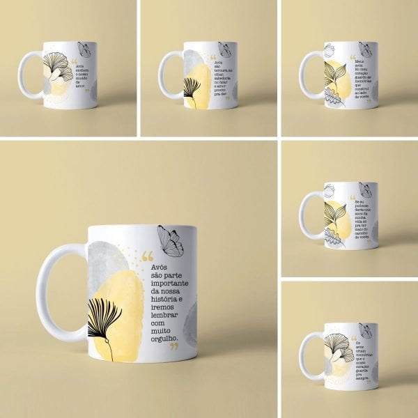 19 Artes Sublimação Caneca Dia dos Avós Vovo e Vovó em Jpg