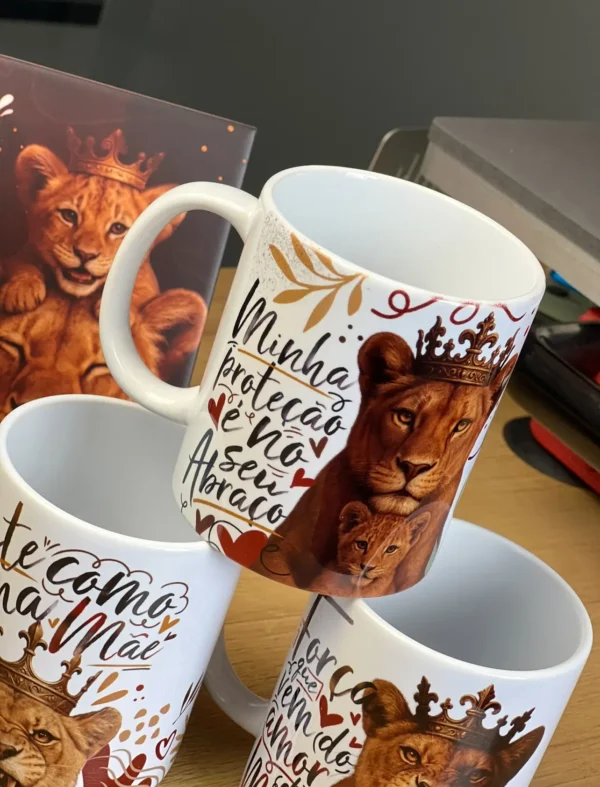 20 Artes JPG para Caneca de Dia das Mães - Mãe Leoa