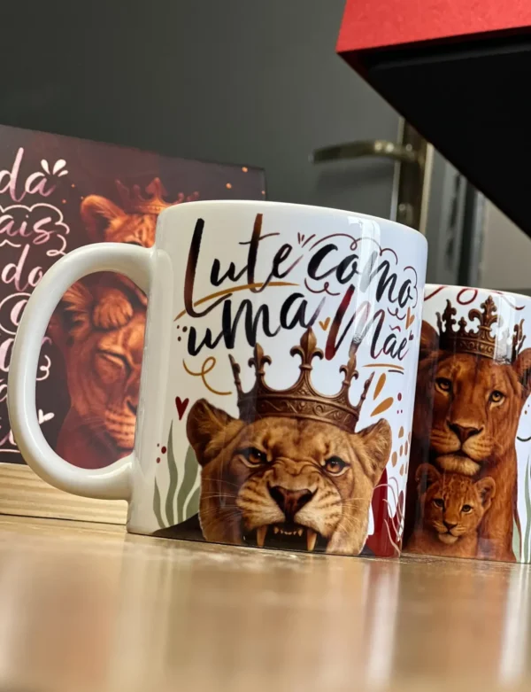 20 Artes JPG para Caneca de Dia das Mães - Mãe Leoa