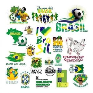 20 Arquivos Sublimação Caneca Camisa Brasil Copa Mundo 2022