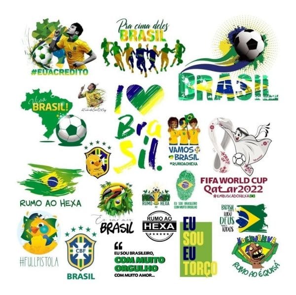 20 Arquivos Sublimação Caneca Camisa Brasil Copa Mundo 2022
