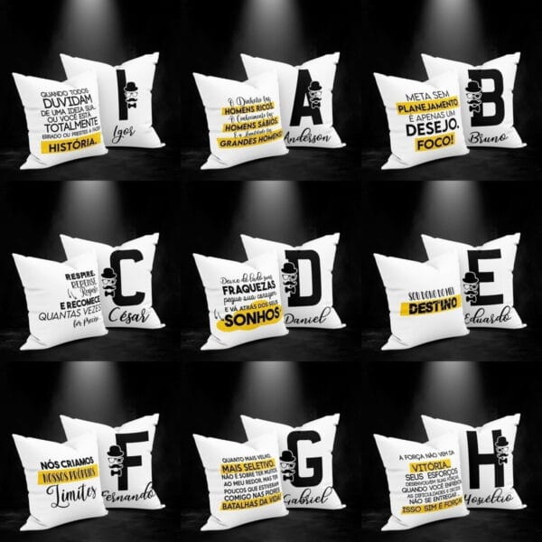 26 Artes Templates Caneca Alfabeto Foco Força Motivação Cdr