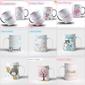 49 Artes Caneca Crianças Bebê Editável Em Corel Sublimação