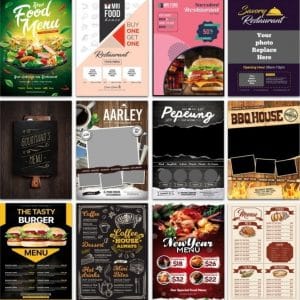 500 Artes Cardápios Menus Editávieis Psd Photoshop + Brinde