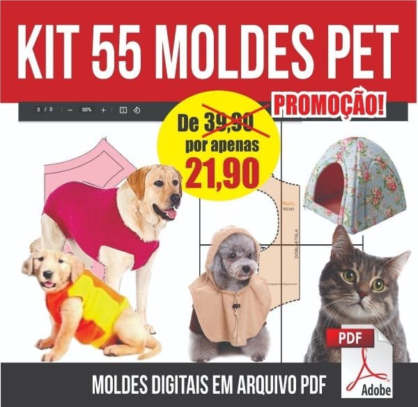 55 Moldes Pet Cães E Gatos Calcinha Cachecol Jaleco Camisa
