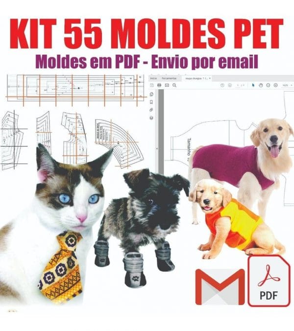 55 Moldes Roupas Pet Cães Gatos Abrigo Vestido Fantasia Cama