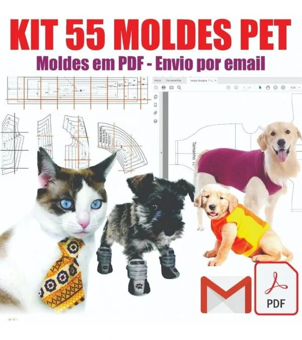 55 Moldes Roupinha Pet Cão E Gato Modelagem Digital Pdf