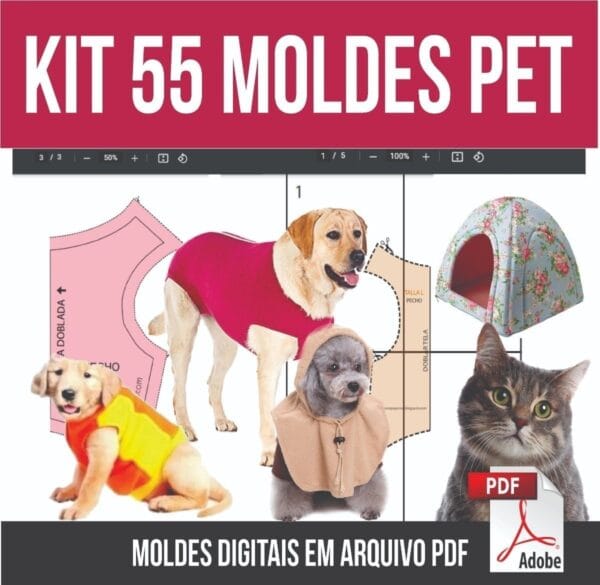 55 Moldes Roupinhas Pet Cachorro Gato Fada Jaqueta Gravata