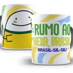 9 Artes Caneca Flork Torcedor Seleção Brasileira Hexa Png