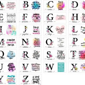 Arquivo Sublimação Caneca Alfabeto Floral Frase Png 26 Artes