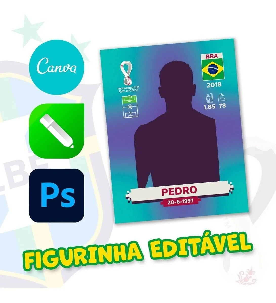 Arte Figurinha Copa Do Mundo Editável No Corel E Photoshop 1 Arte Figurinha Copa Do Mundo Editável No Corel E Photoshop
