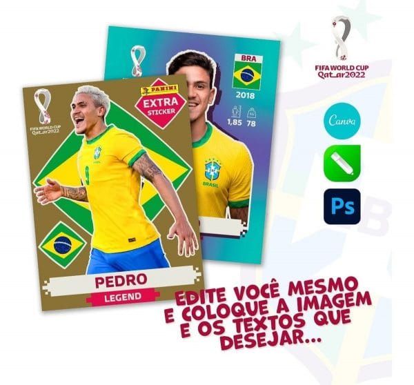Arte Figurinha Copa Do Mundo Editável No Corel E Photoshop