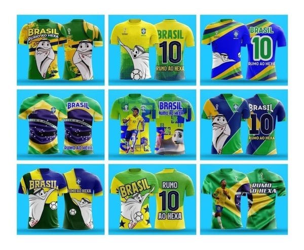 Arte Vetor Camisa Brasil Personalizada Copa Do Mundo 2022
