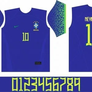 Arte Vetor Fonte Camisa Seleção Brasileira 22 Copa Mundo