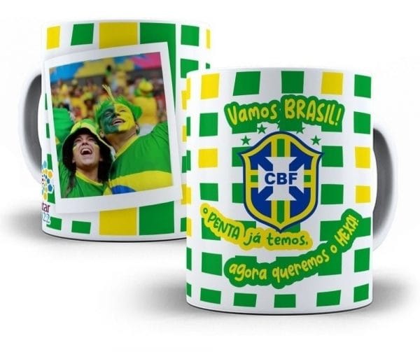 Artes Caneca Brasil Copa Mundo 2022 Qatar Vetores Em Corel