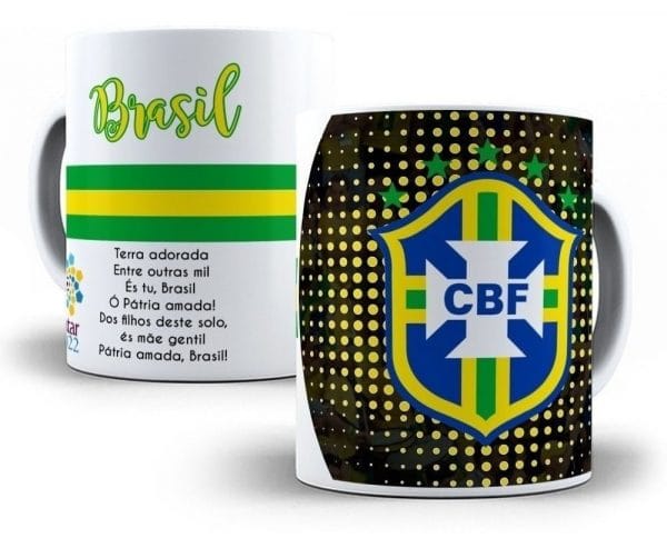 Artes Caneca Brasil Copa Mundo 2022 Qatar Vetores Em Corel