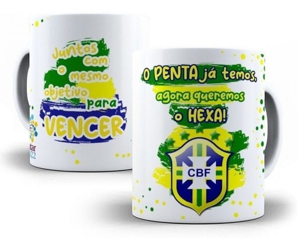 Artes Caneca Brasil Copa Mundo 2022 Qatar Vetores Em Corel