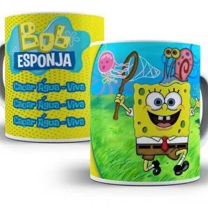 Artes Sublimação Caneca Bob Esponja Editável Em Photoshop