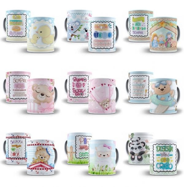 Artes Sublimação Caneca Frases Fé Ajuda Apoio Psd Editável