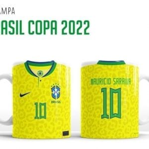 Artes Sublimação Caneca Seleção Brasileira Copa Qatar 2022