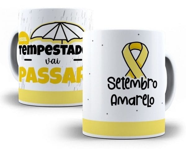 Combo Setembro Amarelo 25 Artes Sublimação Caneca Flork
