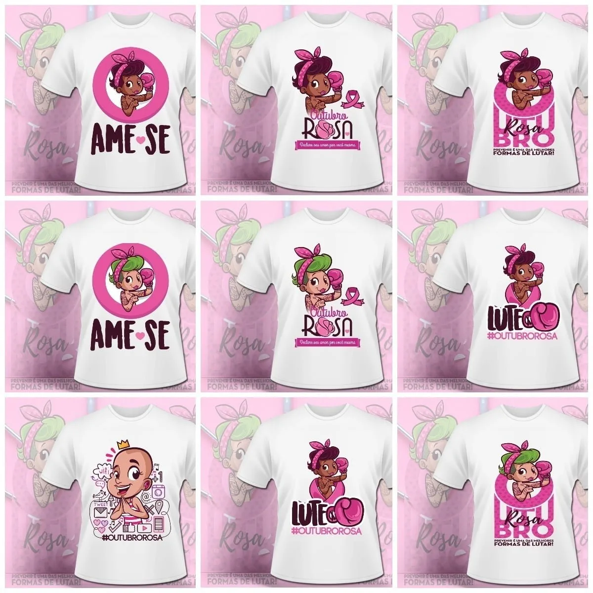 Estampas Caneca Camiseta Outubro Rosa 14 Artes Editáveis Psd 4 Estampas Caneca Camiseta Outubro Rosa 14 Artes Editáveis Psd