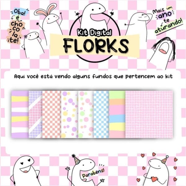 Florks Memes Kit Digital Signos Frases Ilustrações Caixa Tag